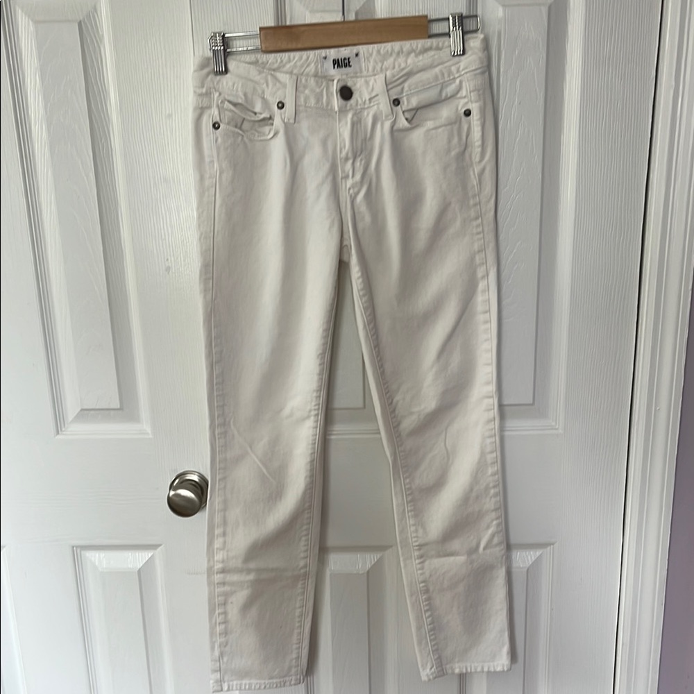 Paige white jeans skyline ankle peg, skinny jeans, size 27